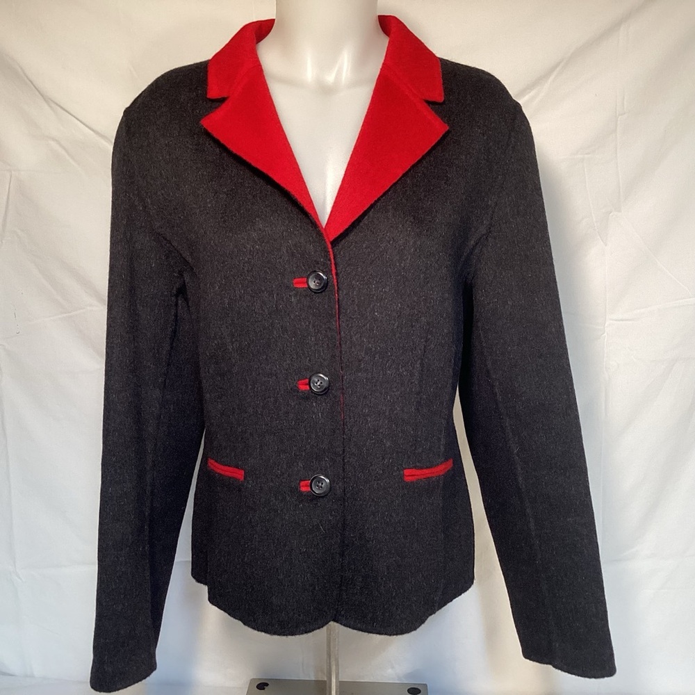 Pendleton Women’s Reversible Black and Red Merino Wool Jacket Size Medium